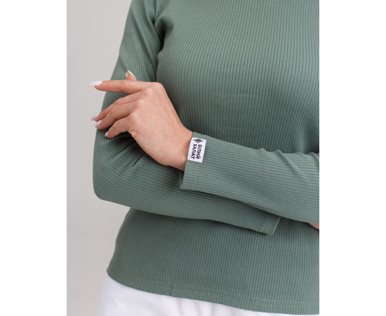 Зображення 5 Медичний лонгслів у рубчик жіночий темно-оливковий р. S, "БІЛИЙ ХАЛАТ" 392-483-901, Розмір: S, Цвет: темно-оливковий