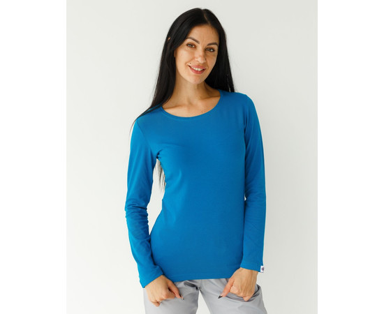 Изображение 5 Медицинский лонгслив женский ультрамарин р. L, "БЕЛЫЙ ХАЛАТ" 358-333-716, Размер: L, Цвет: голубой