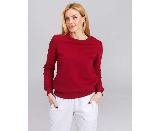 Изображение 6 Медицинский утепленный свитшот женский Аляска бордовый р. M, "БЕЛЫЙ ХАЛАТ" 364-349-842, Размер: M, Цвет: бордовый