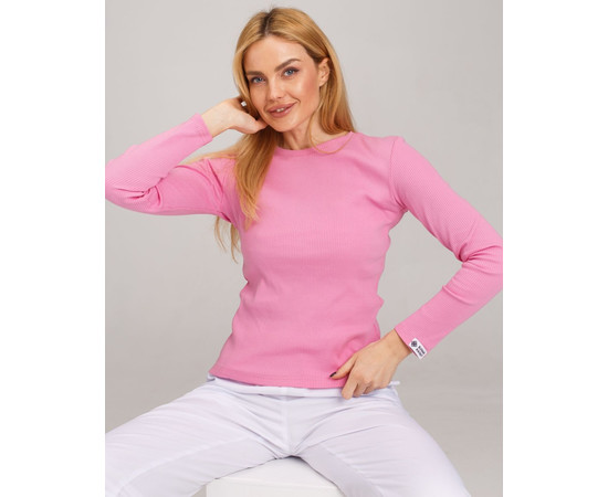 Зображення 6 Медичний лонгслів в рубчик жіночий рожевий р. M, "БІЛИЙ ХАЛАТ" 392-337-901, Розмір: M, Цвет: рожевий
