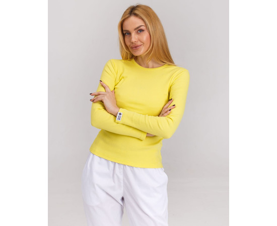 Зображення 6 Медичний лонгслів в рубчик жіночий жовтий р. XL, "БІЛИЙ ХАЛАТ" 392-397-716, Розмір: XL, Цвет: жовтий