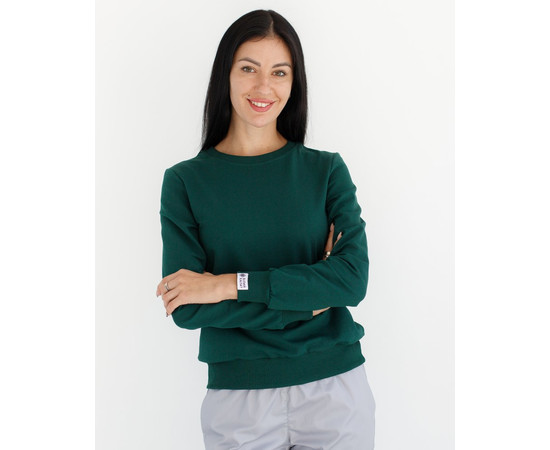 Изображение 6 Медицинский свитшот Нью-Йорк женский темно-зеленый р. XL, "БЕЛЫЙ ХАЛАТ" 359-430-758, Размер: XL, Цвет: темно-зеленый