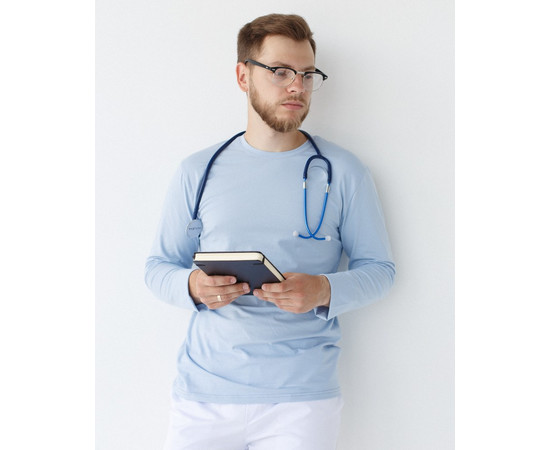 Зображення 7 Медичний лонгслів чоловічий світло-блакитний р. 2XL, "БІЛИЙ ХАЛАТ" 357-436-716, Розмір: 2XL, Цвет: блакитний