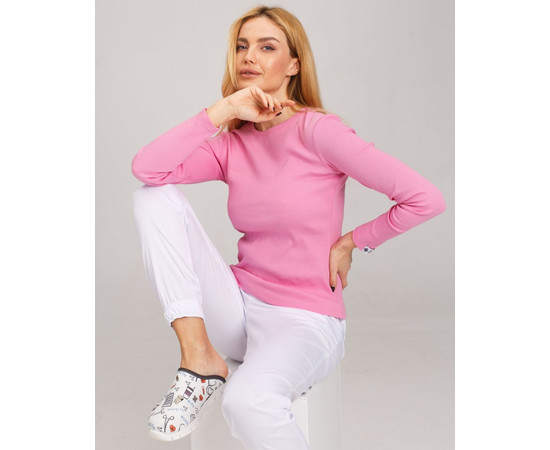 Зображення 7 Медичний лонгслів в рубчик жіночий рожевий р. XL, "БІЛИЙ ХАЛАТ" 392-337-901, Розмір: XL, Цвет: рожевий