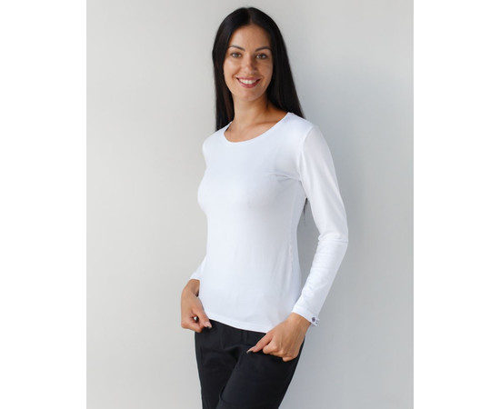 Изображение 5 Медицинский лонгслив женский белый р. M, "БЕЛЫЙ ХАЛАТ" 358-324-716, Размер: M, Цвет: белый