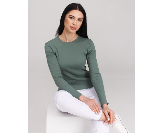 Зображення 8 Медичний лонгслів у рубчик жіночий темно-оливковий р. XL, "БІЛИЙ ХАЛАТ" 392-483-901, Розмір: XL, Цвет: темно-оливковий