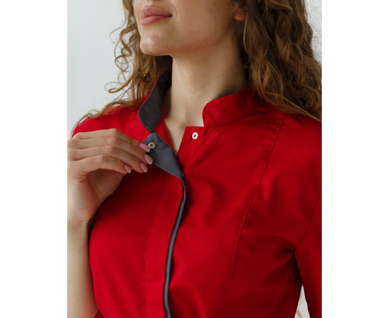 Зображення 2 Медична сорочка жіноча Сакура червоний-сірий р. 40, "БІЛИЙ ХАЛАТ" 184-352-679, Розмір: 40, Цвет: червоний-сірий