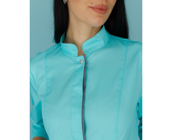 Зображення 2 Медична сорочка жіноча Сакура м'ятний-сірий р. 50, "БІЛИЙ ХАЛАТ" 184-356-679, Розмір: 50, Цвет: м'ятний-сірий