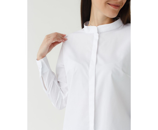 Изображение 3 Медицинская рубашка женская Стефания белая р. 48, "БЕЛЫЙ ХАЛАТ" 402-324-821, Размер: 48, Цвет: белый