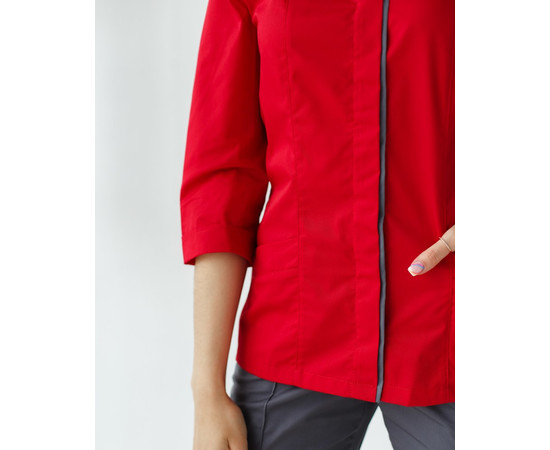 Зображення 4 Медична сорочка жіноча Сакура червоний-сірий р. 40, "БІЛИЙ ХАЛАТ" 184-352-679, Розмір: 40, Цвет: червоний-сірий