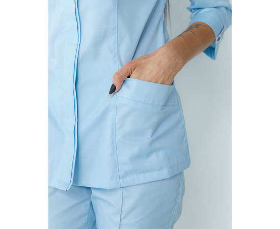 Зображення 4 Медична сорочка жіноча Сакура блакитна р. 44, "БІЛИЙ ХАЛАТ" 184-462-678, Розмір: 44, Цвет: лазурный