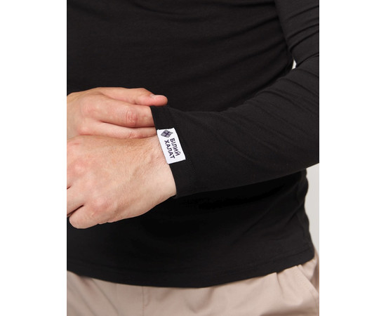 Зображення 4 Медичний лонгслів чоловічий чорний р. L, "БІЛИЙ ХАЛАТ" 357-321-716, Розмір: L, Цвет: чорний