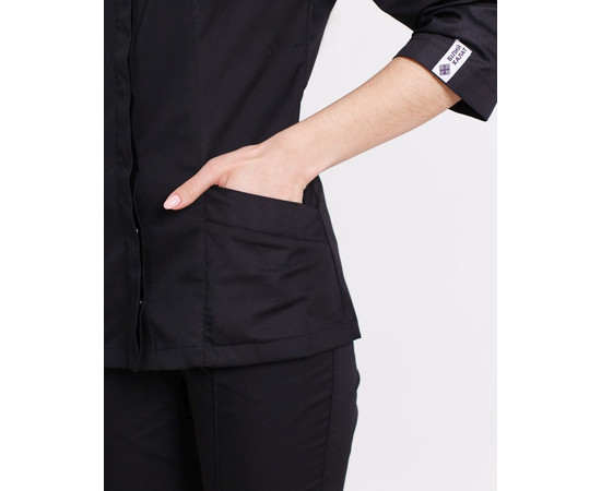 Зображення 4 Медична сорочка жіноча Сакура чорна р. 48, "БІЛИЙ ХАЛАТ" 184-321-679, Розмір: 48, Цвет: чорний