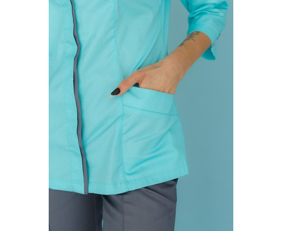 Зображення 4 Медична сорочка жіноча Сакура м'ятний-сірий р. 48, "БІЛИЙ ХАЛАТ" 184-356-679, Розмір: 48, Цвет: м'ятний-сірий