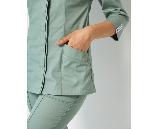 Зображення 4 Медична сорочка жіноча Сакура оливкова р. 52, "БІЛИЙ ХАЛАТ" 184-327-678, Розмір: 52, Цвет: оливковий