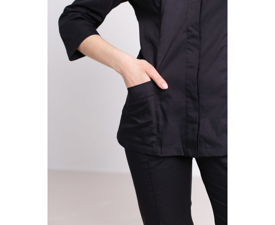 Зображення 5 Медична сорочка жіноча Сакура чорна р. 50, "БІЛИЙ ХАЛАТ" 184-321-679, Розмір: 50, Цвет: чорний