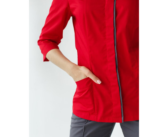 Зображення 5 Медична сорочка жіноча Сакура червоний-сірий р. 40, "БІЛИЙ ХАЛАТ" 184-352-679, Розмір: 40, Цвет: червоний-сірий