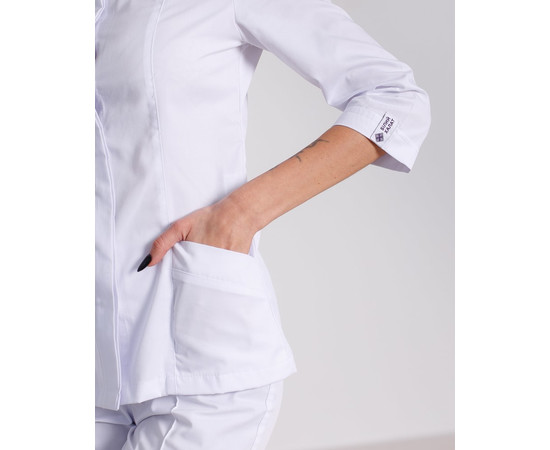 Изображение 5 Медицинская рубашка женская Сакура белая р. 46, "БЕЛЫЙ ХАЛАТ" 184-324-679, Размер: 46, Цвет: белый