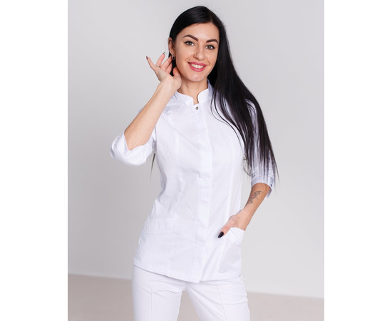 Зображення 6 Медична сорочка жіноча Сакура біла р. 42, "БІЛИЙ ХАЛАТ" 184-324-679, Розмір: 42, Цвет: білий
