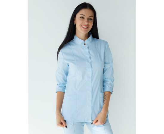 Зображення 7 Медична сорочка жіноча Сакура блакитна р. 52, "БІЛИЙ ХАЛАТ" 184-462-678, Розмір: 52, Цвет: лазурный