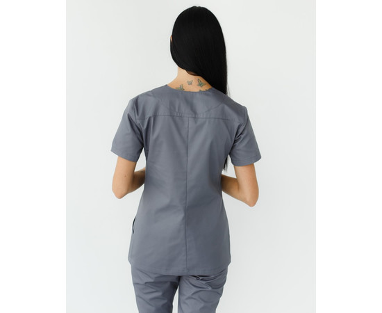 Зображення 2 Медична сорочка жіноча Топаз темно-сіра р. 48, "БІЛИЙ ХАЛАТ" 164-408-705, Розмір: 48, Цвет: темно-сірий