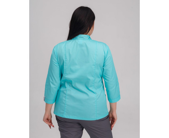 Зображення 2 Медична сорочка жіноча Сакура м'ятний-сірий SIZE р. 58, "БІЛИЙ ХАЛАТ" 311-356-679, Розмір: 58, Цвет: м'ятний-сірий