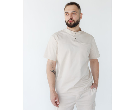 Изображение 2 Медицинская рубашка мужская Денвер кремовая р. 46, "БЕЛЫЙ ХАЛАТ" 427-460-679, Размер: 46, Цвет: кремовый