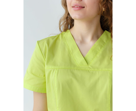 Изображение 3 Медицинская рубашка женская Топаз лайм р. 40, "БЕЛЫЙ ХАЛАТ" 164-330-705, Размер: 40, Цвет: лайм