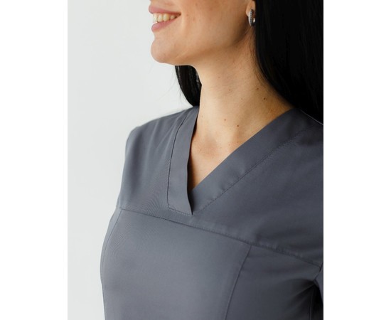 Зображення 3 Медична сорочка жіноча Топаз темно-сіра р. 48, "БІЛИЙ ХАЛАТ" 164-408-705, Розмір: 48, Цвет: темно-сірий