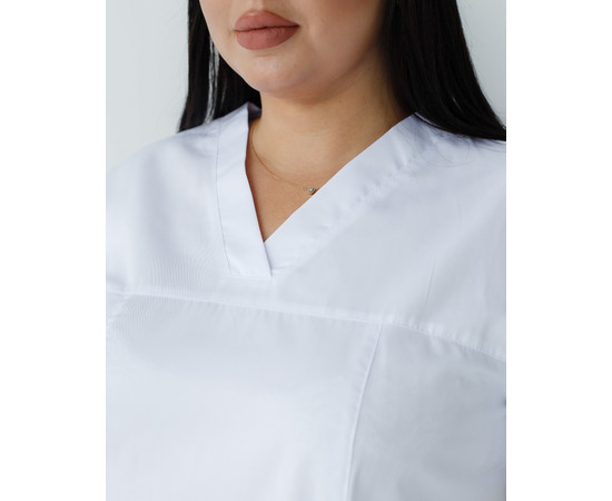 Изображение 3 Медицинская рубашка женская Топаз белая +SIZE р. 60, "БЕЛЫЙ ХАЛАТ" 386-324-705, Размер: 60, Цвет: белый