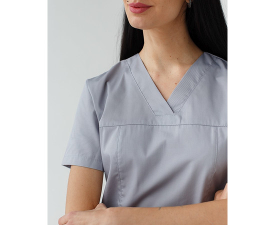 Изображение 3 Медицинская рубашка женская Топаз серая р. 40, "БЕЛЫЙ ХАЛАТ" 164-328-705, Размер: 40, Цвет: серый