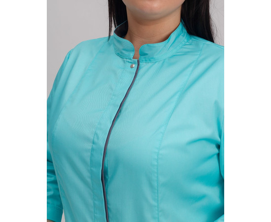 Зображення 3 Медична сорочка жіноча Сакура м'ятний-сірий SIZE р. 56, "БІЛИЙ ХАЛАТ" 311-356-679, Розмір: 56, Цвет: м'ятний-сірий