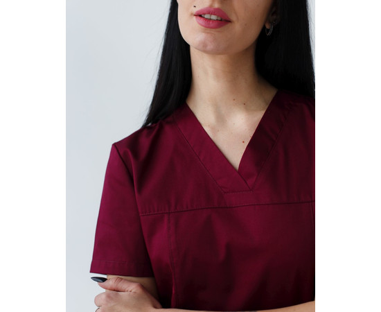 Зображення 3 Жіноча сорочка жіноча Топаз марсала р. 52, "БІЛИЙ ХАЛАТ" 164-326-705, Розмір: 52, Цвет: марсала