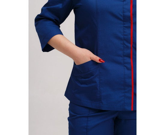 Изображение 3 Медицинская рубашка женская Сакура сапфир-красный +SIZE р. 56, "БЕЛЫЙ ХАЛАТ" 311-360-679, Размер: 56, Цвет: сапфир