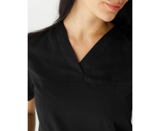 Зображення 3 Медична сорочка жіноча Топаз чорна р. 54, "БІЛИЙ ХАЛАТ" 164-321-705, Розмір: 54, Цвет: чорний
