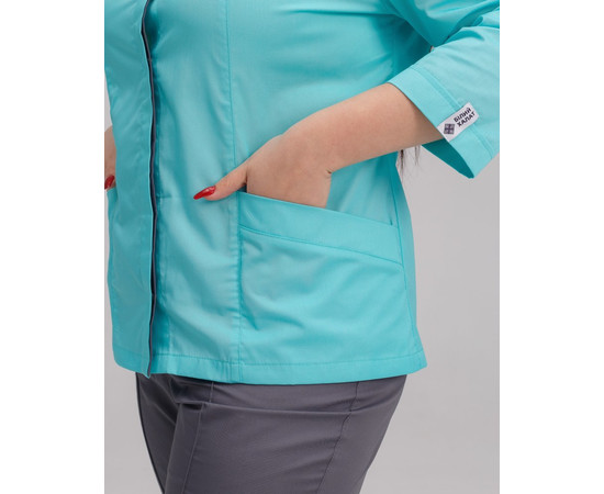 Зображення 4 Медична сорочка жіноча Сакура м'ятний-сірий SIZE р. 60, "БІЛИЙ ХАЛАТ" 311-356-679, Розмір: 60, Цвет: м'ятний-сірий