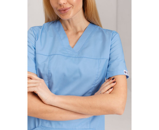 Зображення 4 Жіноча сорочка Топаз світло-блакитна р. 42, "БІЛИЙ ХАЛАТ" 433-436-705, Розмір: 42, Цвет: світло блакитний