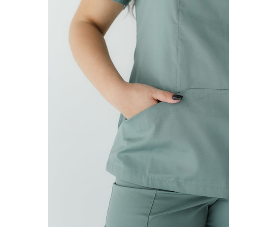 Изображение 4 Медицинская рубашка женская Топаз оливковая +SIZE р. 60, "БЕЛЫЙ ХАЛАТ" 386-327-705, Размер: 60, Цвет: оливковый