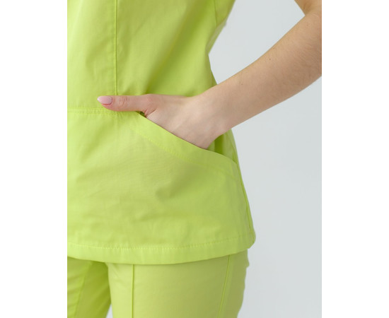 Изображение 4 Медицинская рубашка женская Топаз лайм р. 40, "БЕЛЫЙ ХАЛАТ" 164-330-705, Размер: 40, Цвет: лайм