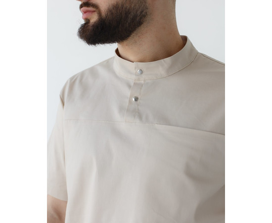 Изображение 4 Медицинская рубашка мужская Денвер кремовая р. 48, "БЕЛЫЙ ХАЛАТ" 427-460-679, Размер: 48, Цвет: кремовый