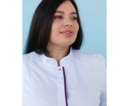 Зображення 5 Сорочка жіноча Сакура білий-фіолетовий +SIZE р. 58, "БІЛИЙ ХАЛАТ" 311-346-679, Розмір: 58, Цвет: білий-фіолетовий