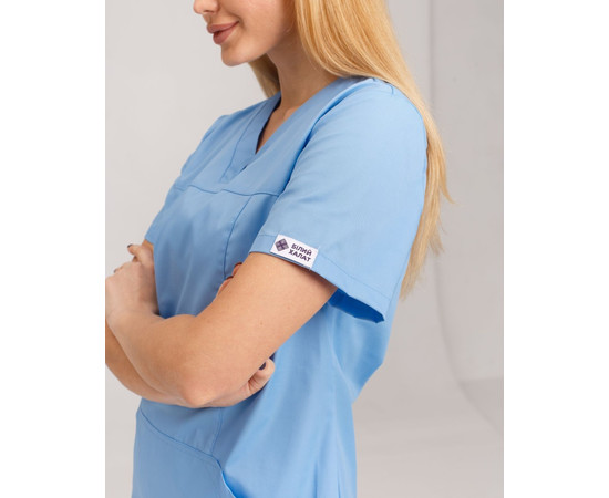 Зображення 5 Жіноча сорочка Топаз світло-блакитна р. 44, "БІЛИЙ ХАЛАТ" 433-436-705, Розмір: 44, Цвет: світло блакитний