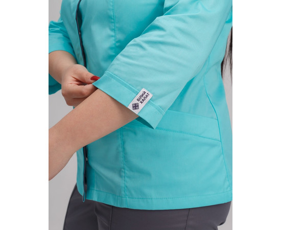 Зображення 5 Медична сорочка жіноча Сакура м'ятний-сірий SIZE р. 58, "БІЛИЙ ХАЛАТ" 311-356-679, Розмір: 58, Цвет: м'ятний-сірий