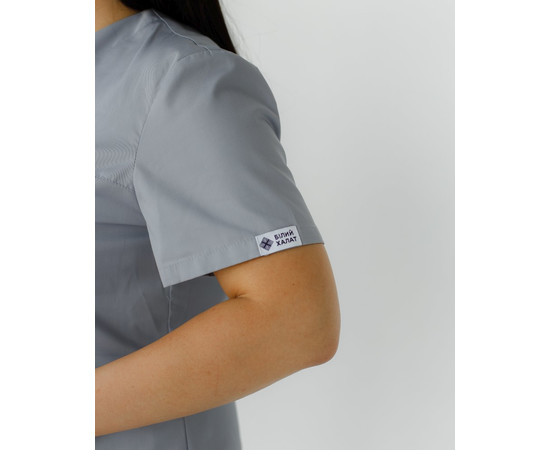 Изображение 5 Медицинская рубашка женская Топаз серая +SIZE р. 60, "БЕЛЫЙ ХАЛАТ" 386-328-705, Размер: 60, Цвет: серый