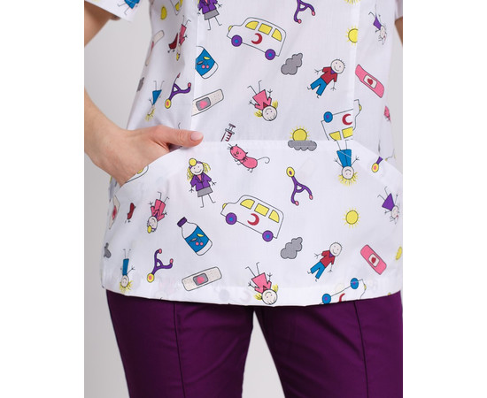 Зображення 5 Медична сорочка жіноча Топаз принт MediKids р. 40, "БІЛИЙ ХАЛАТ" 126-324-774, Розмір: 40, Цвет: medi kids