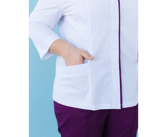 Зображення 6 Сорочка жіноча Сакура білий-фіолетовий +SIZE р. 58, "БІЛИЙ ХАЛАТ" 311-346-679, Розмір: 58, Цвет: білий-фіолетовий