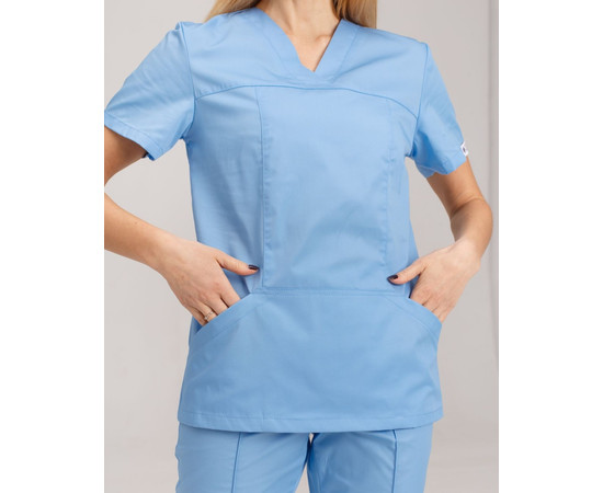 Зображення 6 Жіноча сорочка Топаз світло-блакитна р. 52, "БІЛИЙ ХАЛАТ" 433-436-705, Розмір: 52, Цвет: світло блакитний