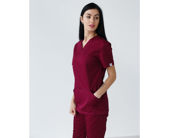 Зображення 6 Жіноча сорочка жіноча Топаз марсала р. 52, "БІЛИЙ ХАЛАТ" 164-326-705, Розмір: 52, Цвет: марсала