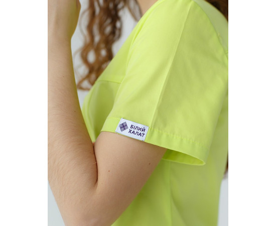 Изображение 6 Медицинская рубашка женская Топаз лайм р. 40, "БЕЛЫЙ ХАЛАТ" 164-330-705, Размер: 40, Цвет: лайм