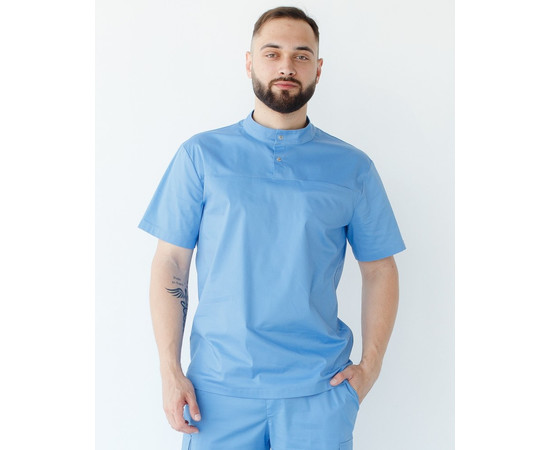 Зображення 7 Медична сорочка чоловіча Денвер блакитна р. 50, "БІЛИЙ ХАЛАТ" 427-333-679, Розмір: 50, Цвет: блакитний